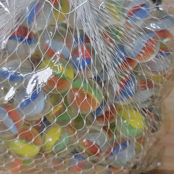 9.5 Oz Bag of Mini Cats Eye Glass Marbles - NEW / SEALED - Picture 2 of 5